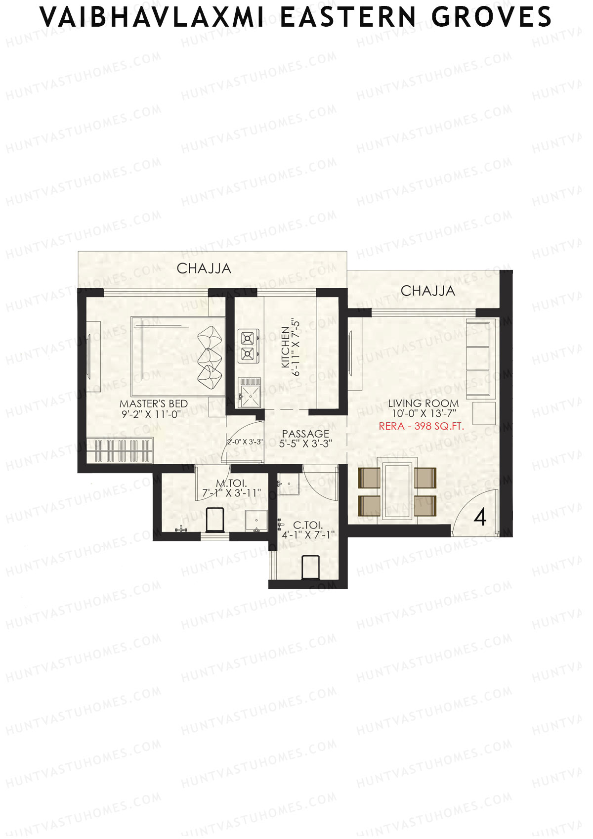 Vaibhavlaxmi Eastern Groves Wing E Unit 4 Floor Plan
