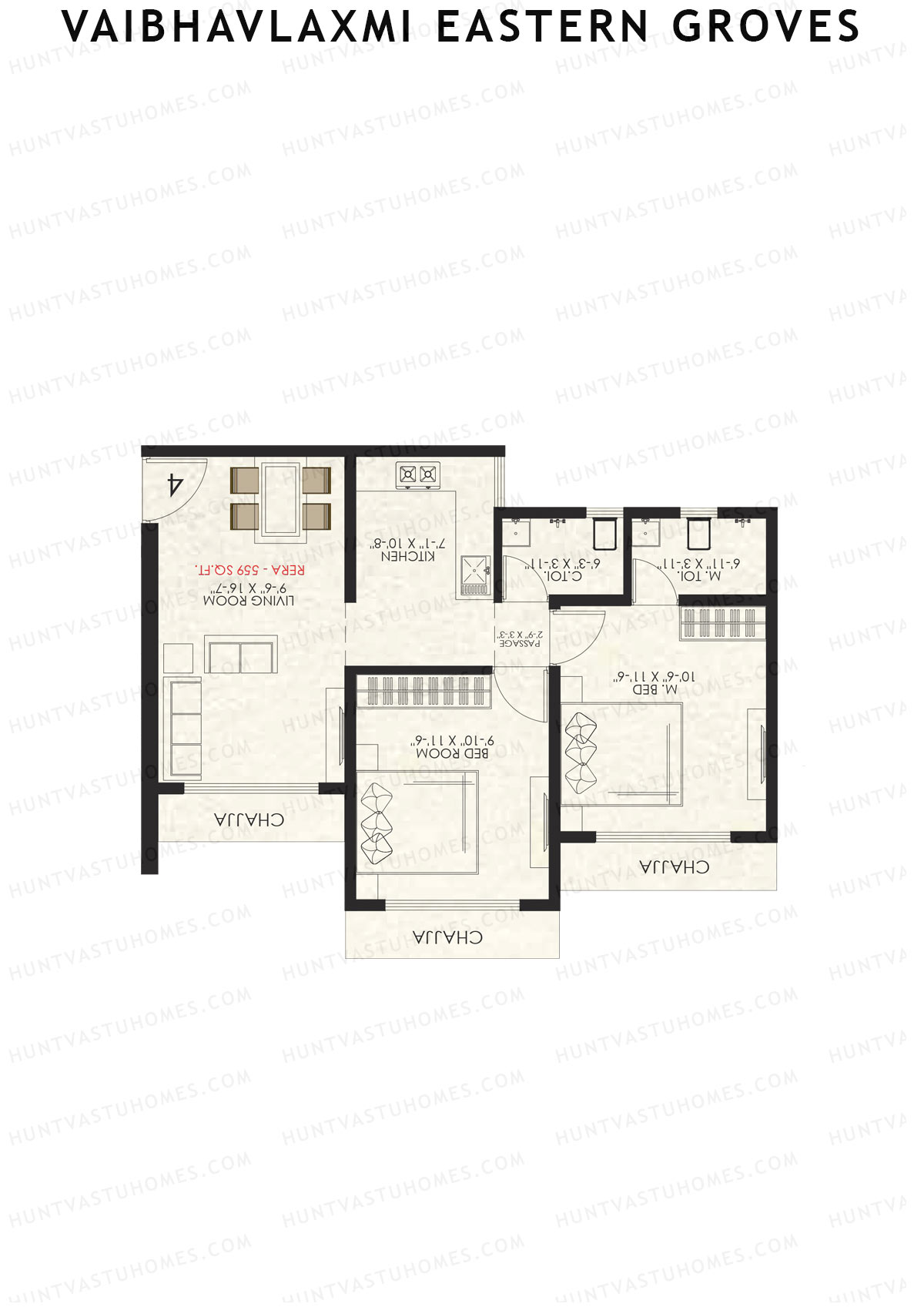 Vaibhavlaxmi Eastern Groves Wing F Unit 2 Floor Plan