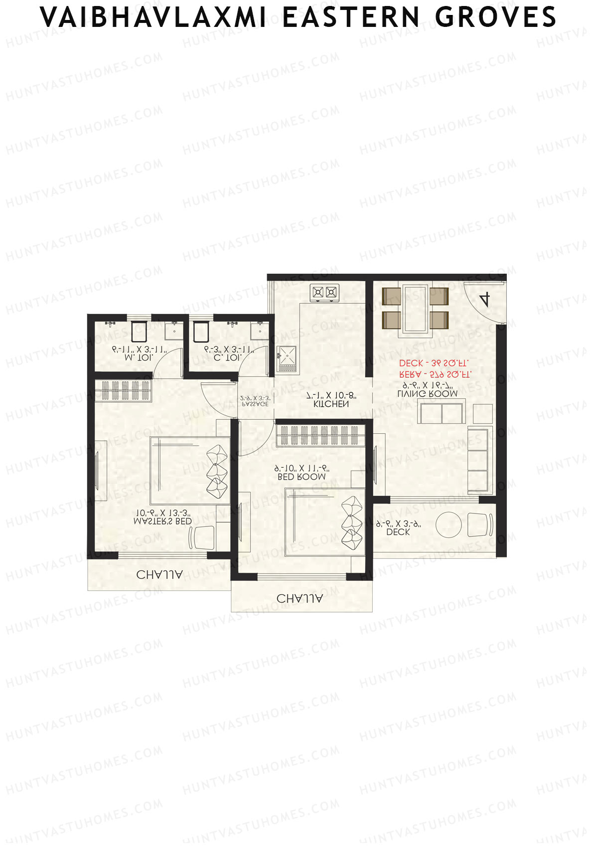 Vaibhavlaxmi Eastern Groves Wing F Unit 3 Floor Plan