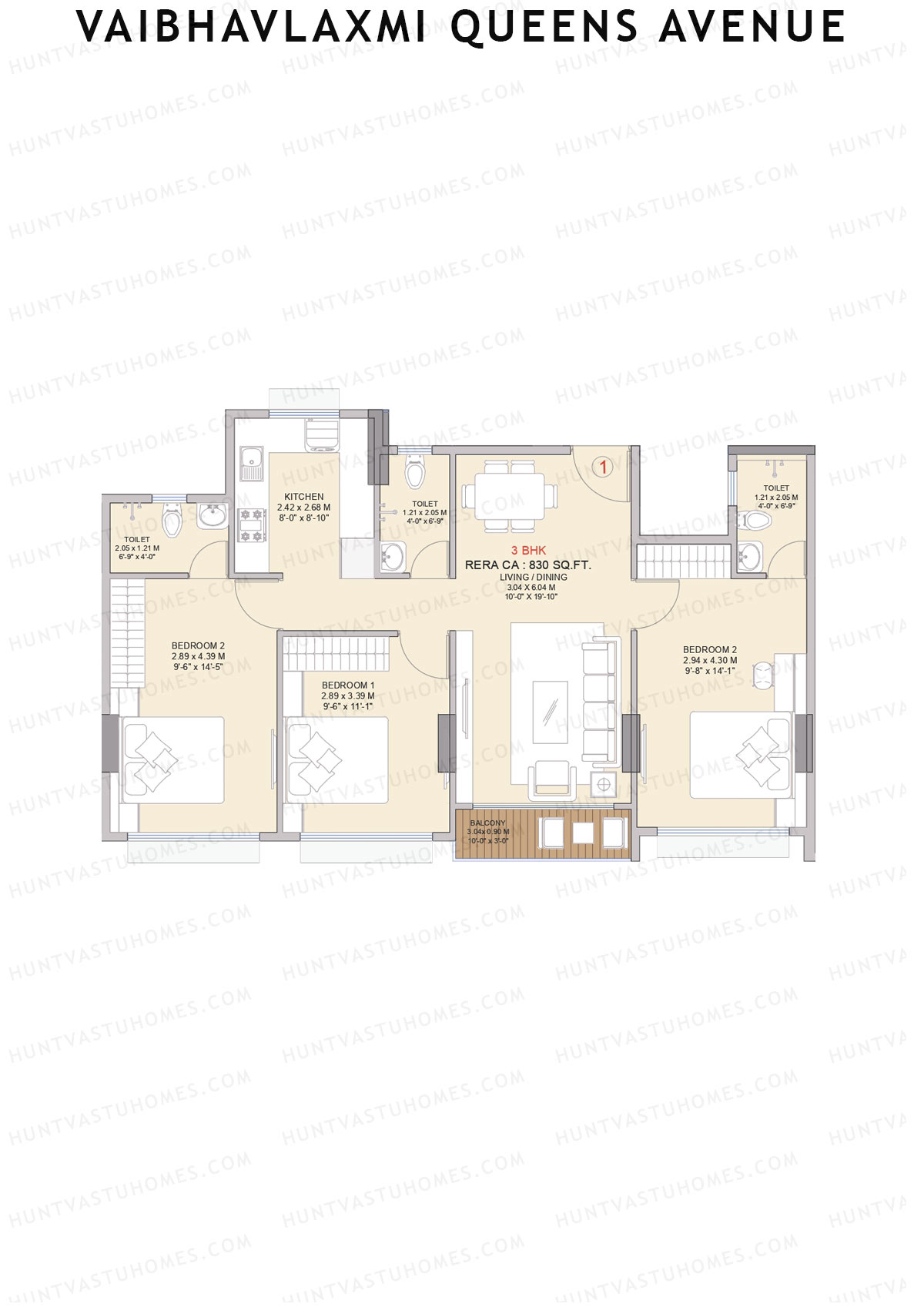 Vaibhavlaxmi Queens Avenue Wing B Unit 1 Floor Plan