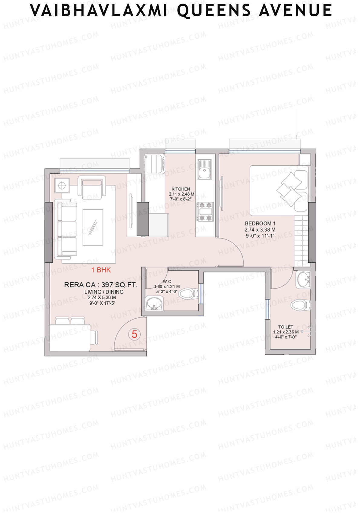 Vaibhavlaxmi Queens Avenue Wing B Unit 5 Floor Plan