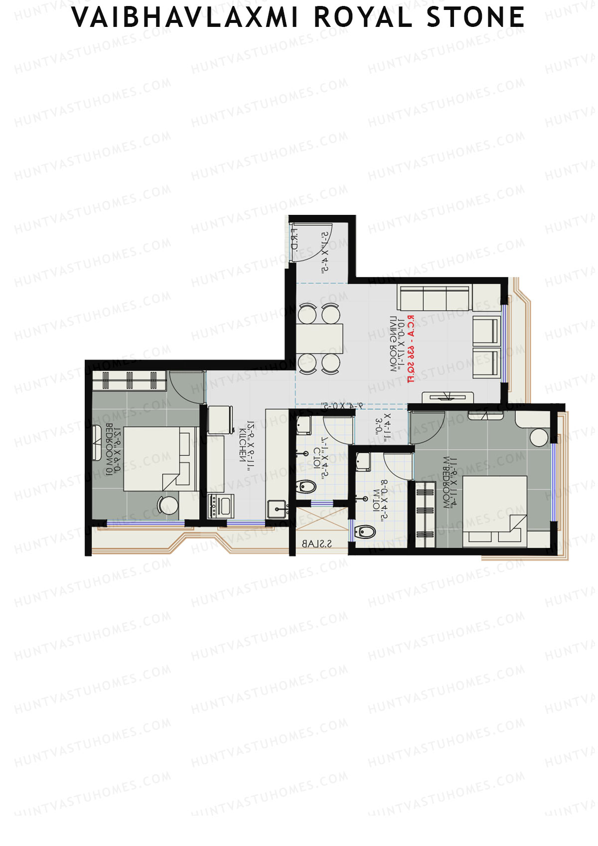 Vaibhavlaxmi Royal Stone Wing A Unit 4 Floor Plan