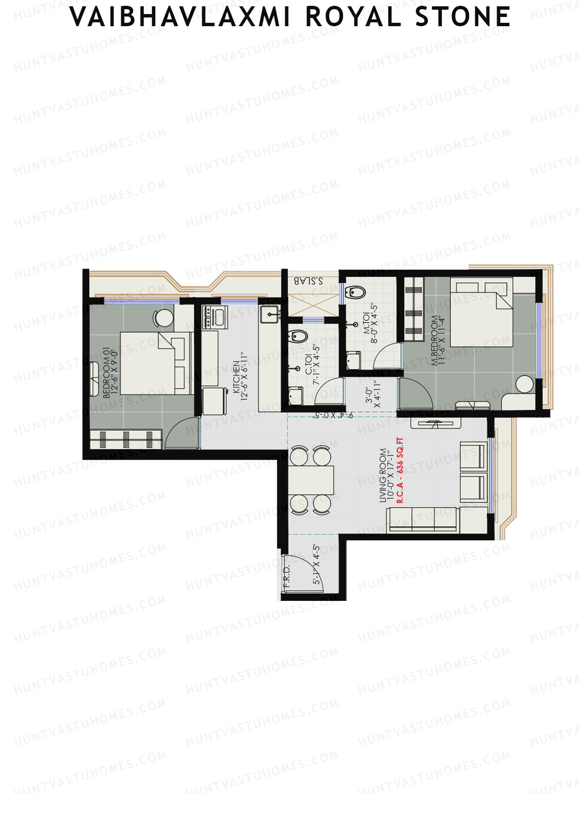 Vaibhavlaxmi Royal Stone Wing B Unit 1 Floor Plan