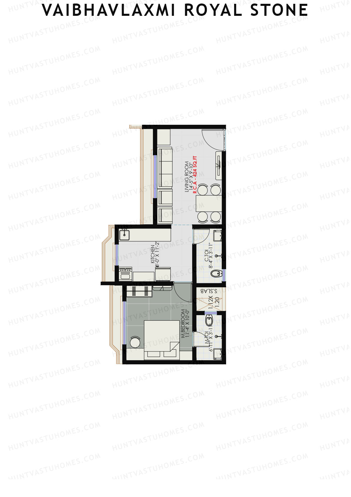 Vaibhavlaxmi Royal Stone Wing B Unit 3 Floor Plan
