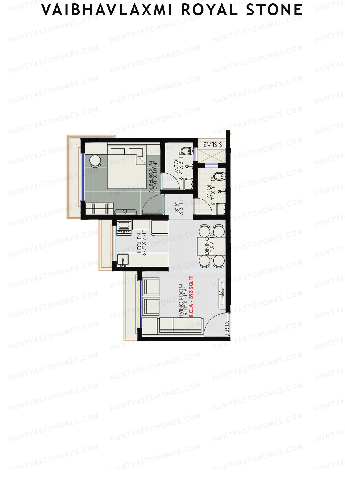 Vaibhavlaxmi Royal Stone Wing B Unit 4 Floor Plan