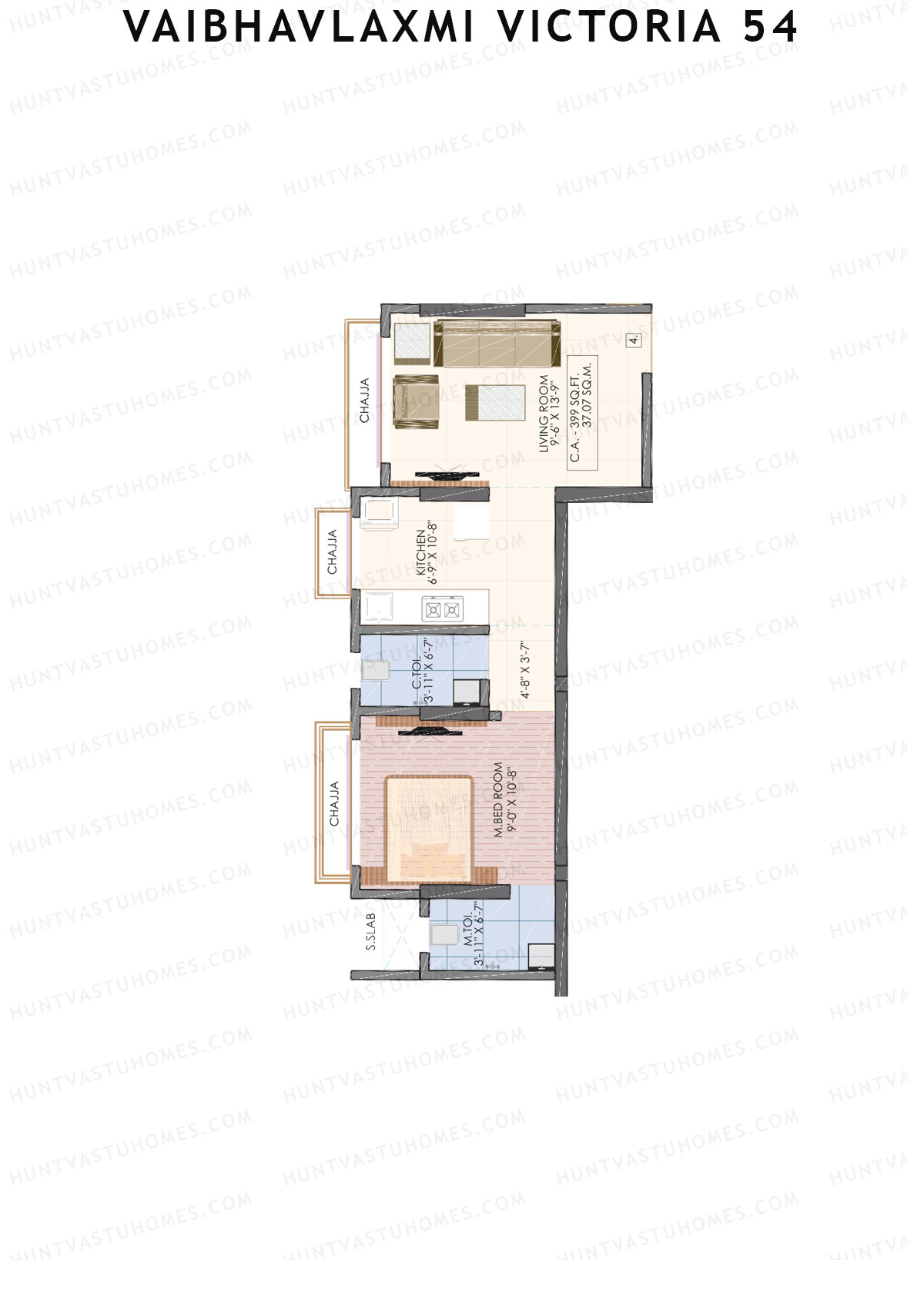 VaibhavLaxmi Victoria 54 Tower 1 Unit 4 Floor Plan
