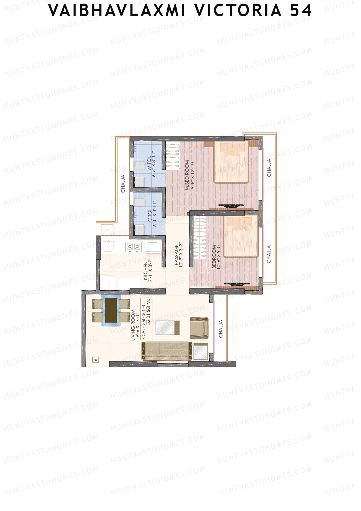 VaibhavLaxmi Victoria 54 Tower 1 Unit 6 Floor Plan