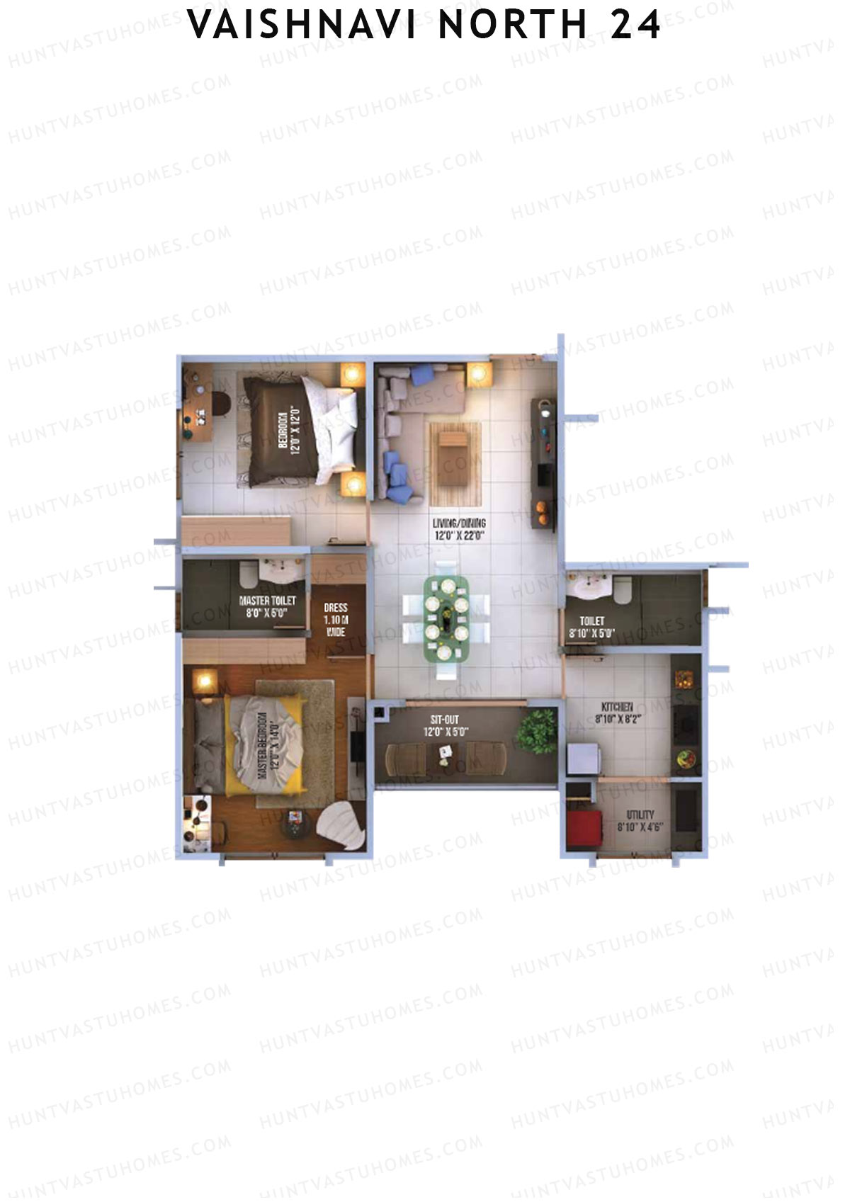 Vaishnavi North 24 Belmont 1 Unit 5 (Type 3) Floor Plan