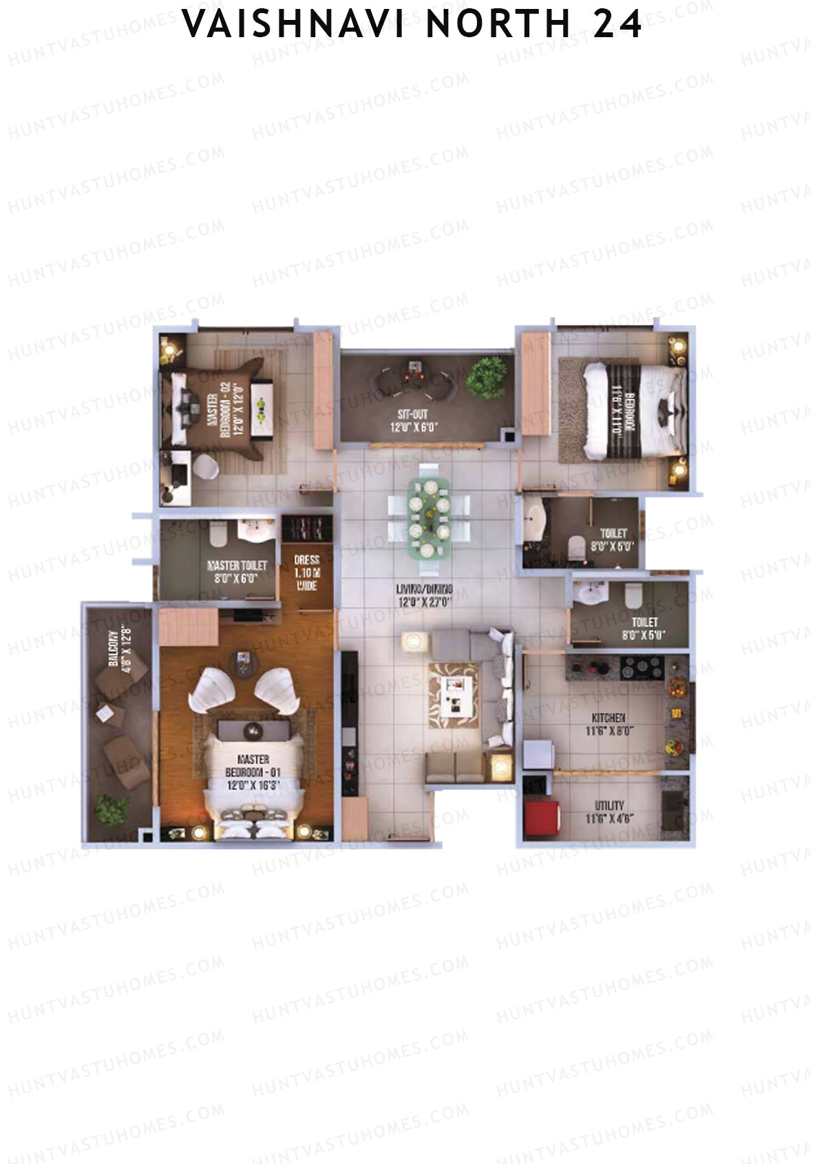 Vaishnavi North 24 Chrysler 1 Unit 1 (Type 4) Floor Plan