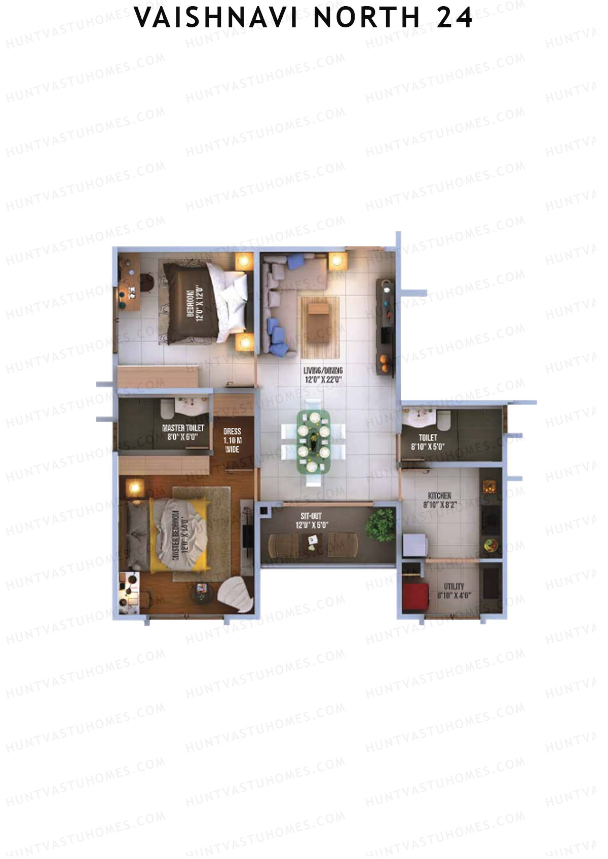 Vaishnavi North 24 Chrysler 1 Unit 5 (Type 1) Floor Plan