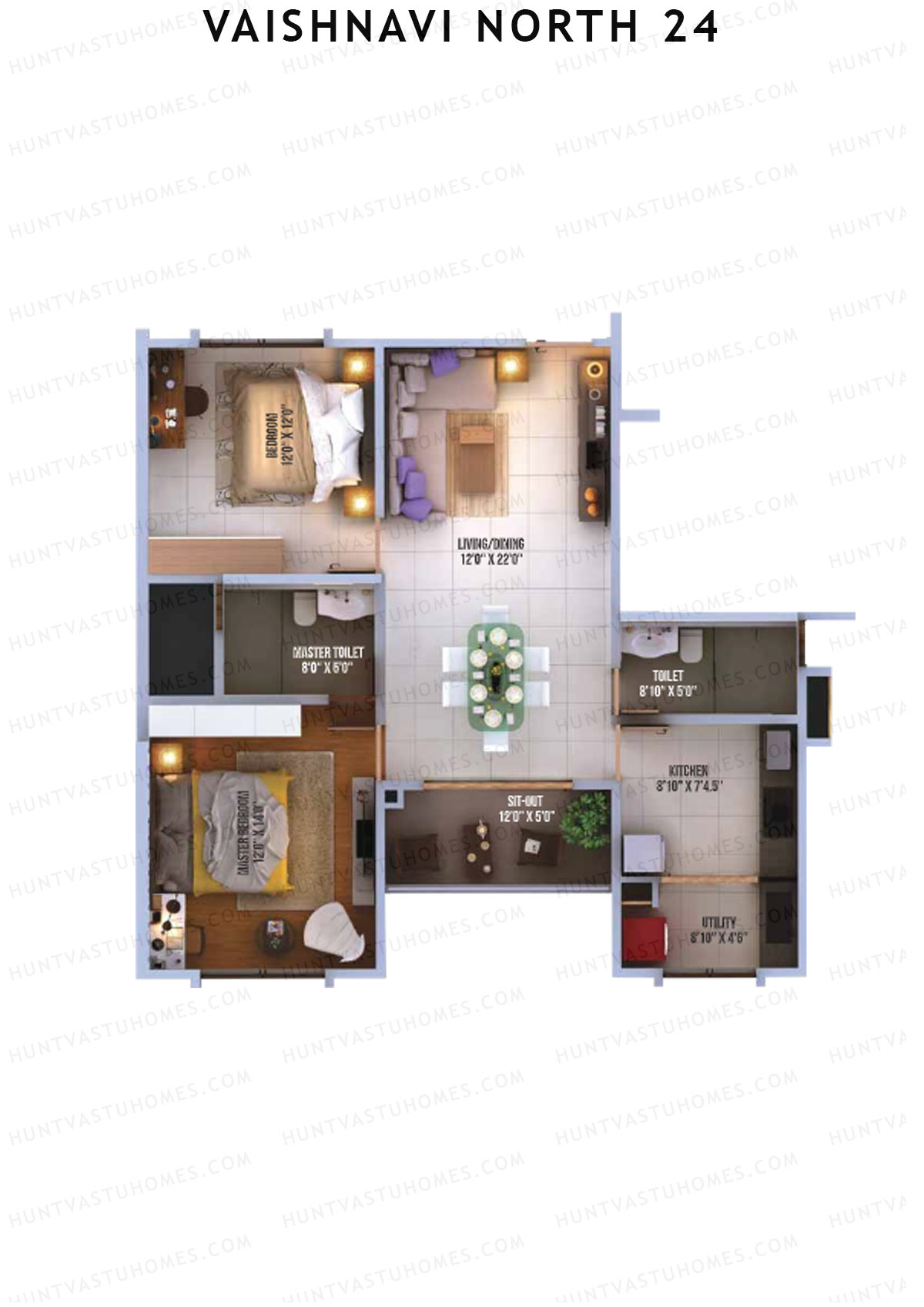 Vaishnavi North 24 Chrysler 2 Unit 4 (Type 2) Floor Plan