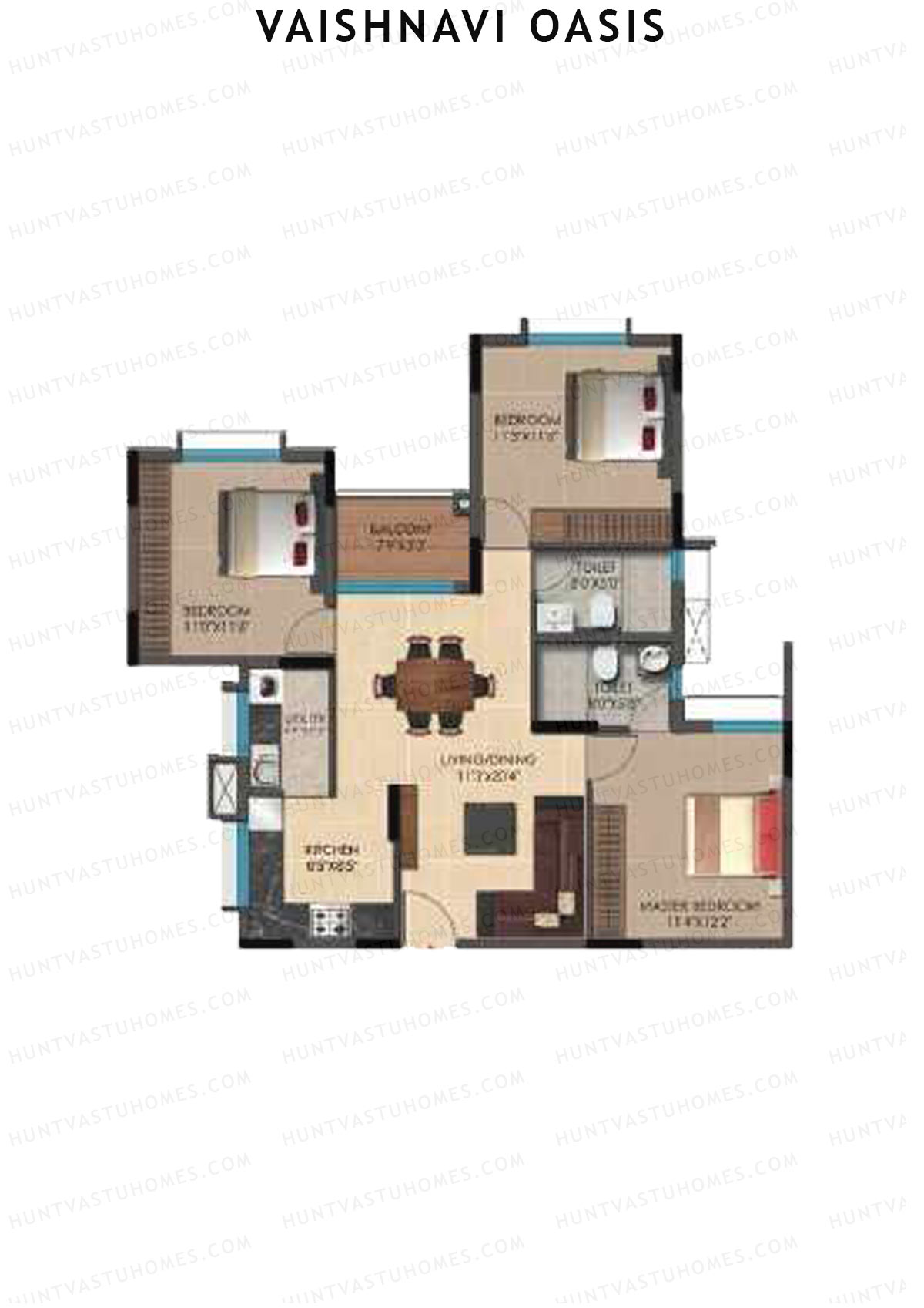 Vaishnavi Oasis Tower A Unit 1 Floor Plan