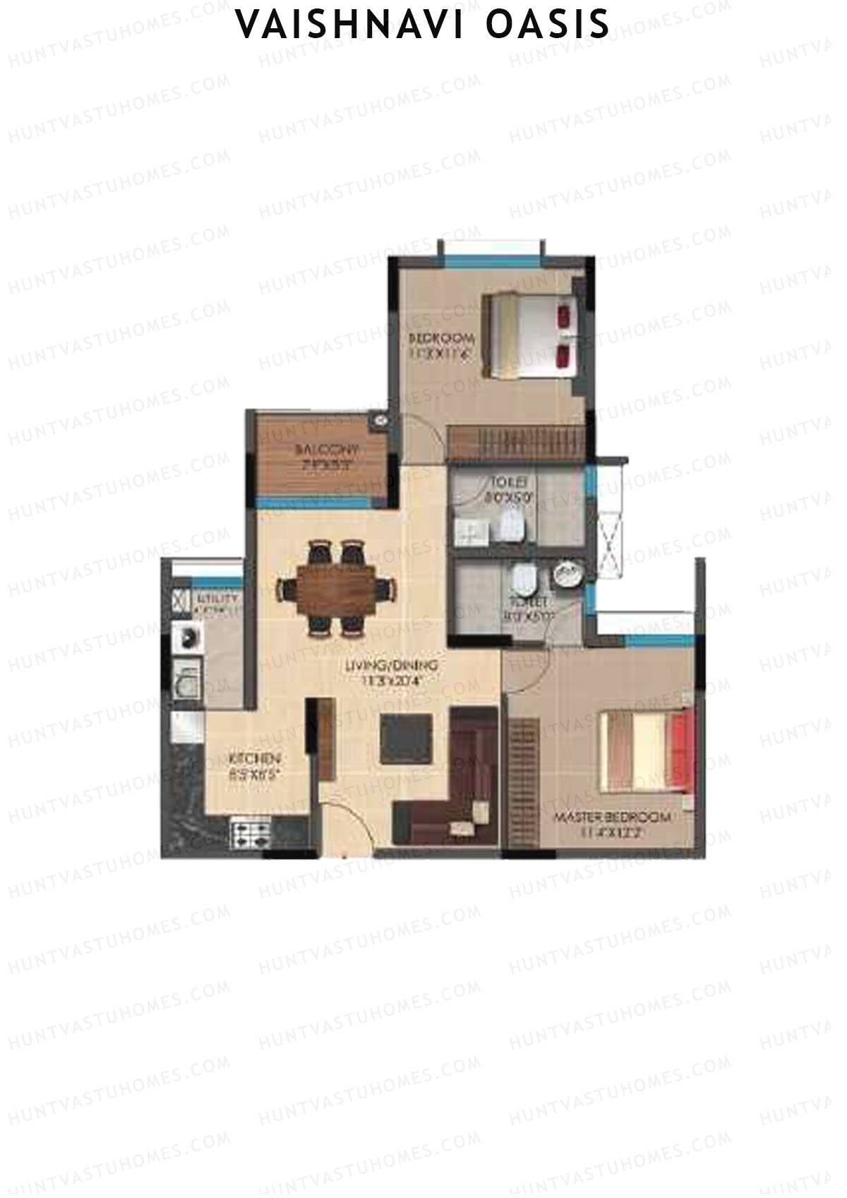 Vaishnavi Oasis Tower A Unit 3 Floor Plan