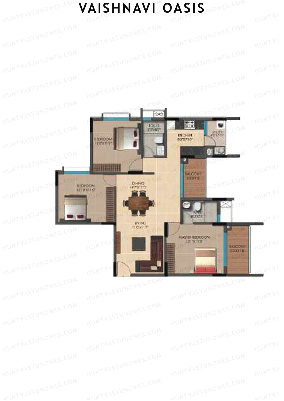 Vaishnavi Oasis Tower A Unit 4 Floor Plan
