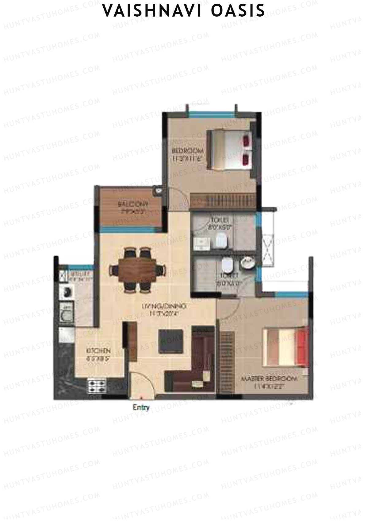 Vaishnavi Oasis Tower B Unit 1 Floor Plan