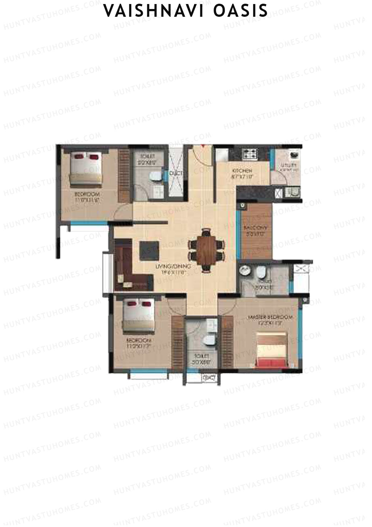 Vaishnavi Oasis Tower B Unit 4 Floor Plan
