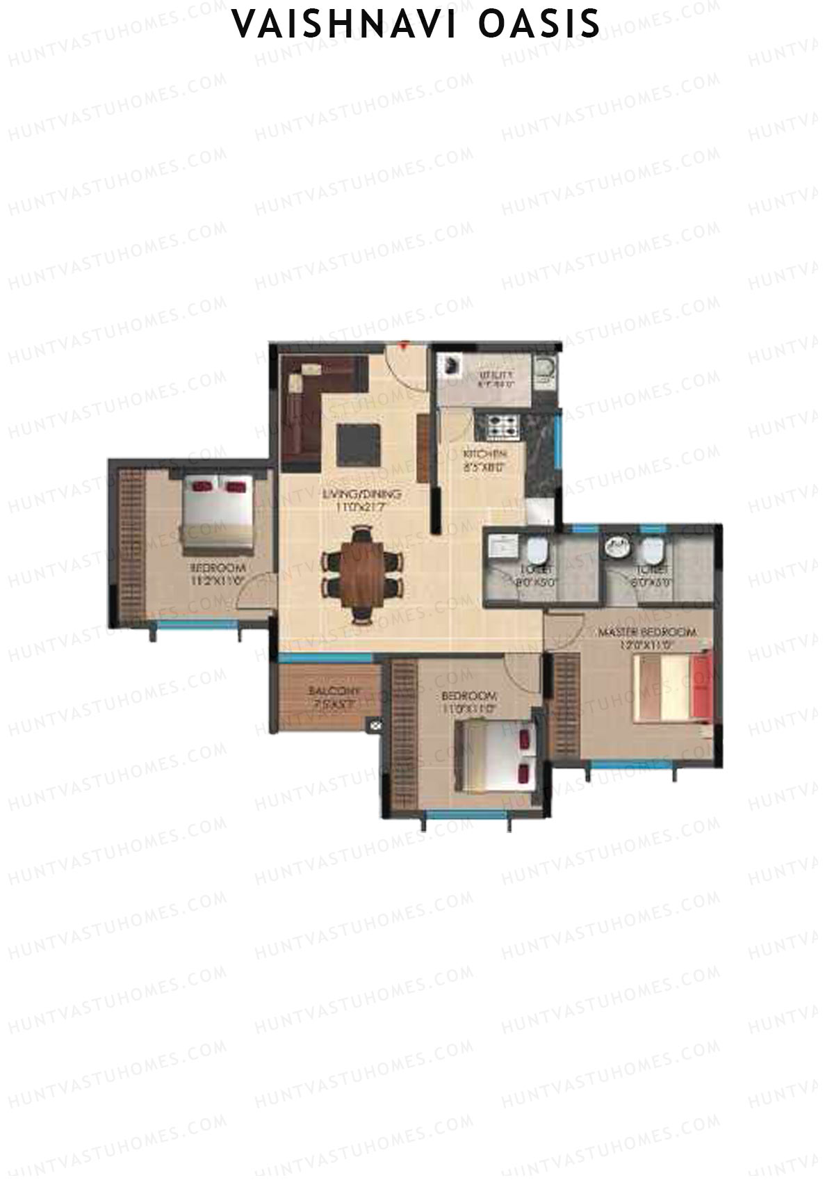 Vaishnavi Oasis Tower B Unit 7 Floor Plan