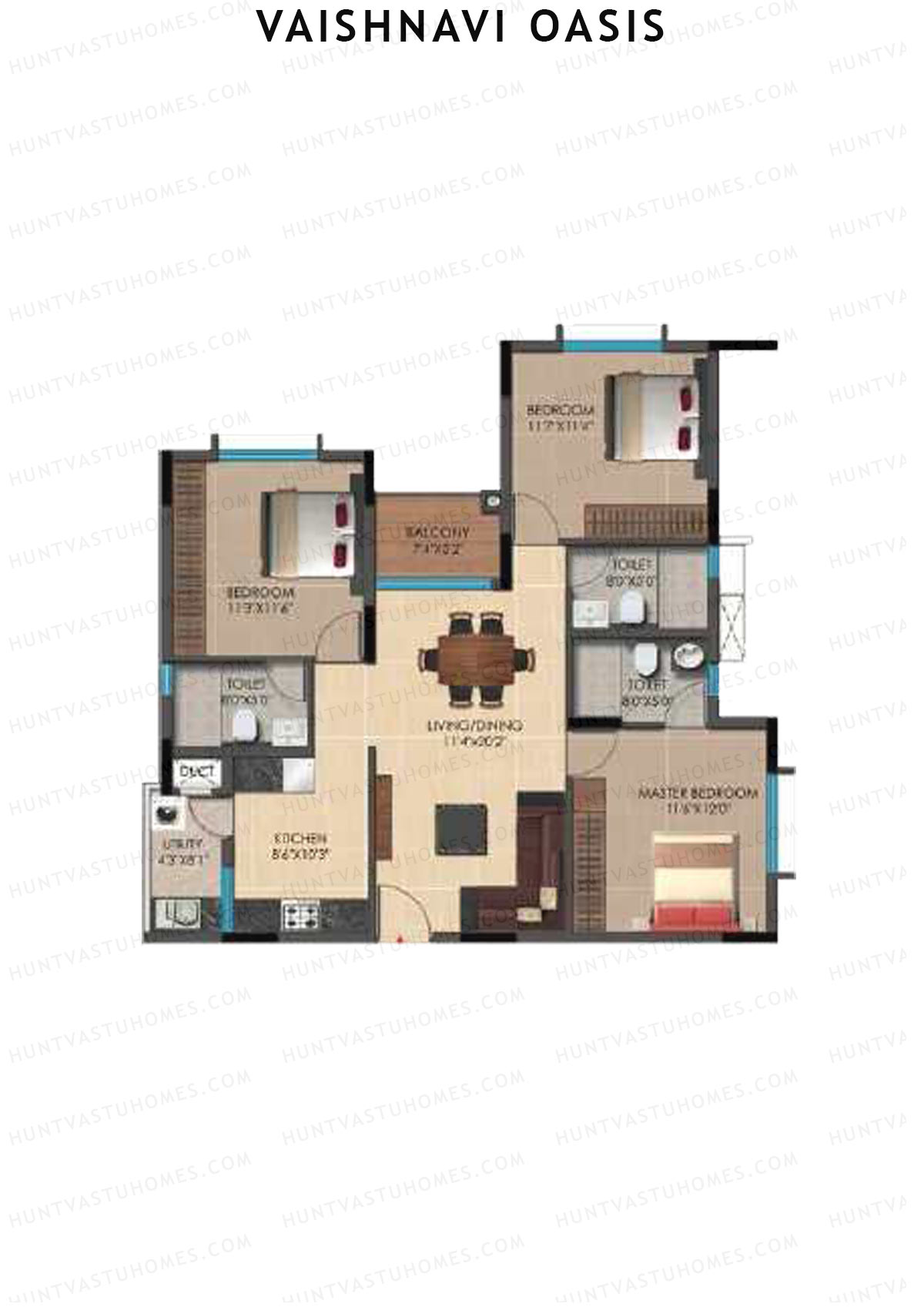 Vaishnavi Oasis Tower C Unit 2 Floor Plan