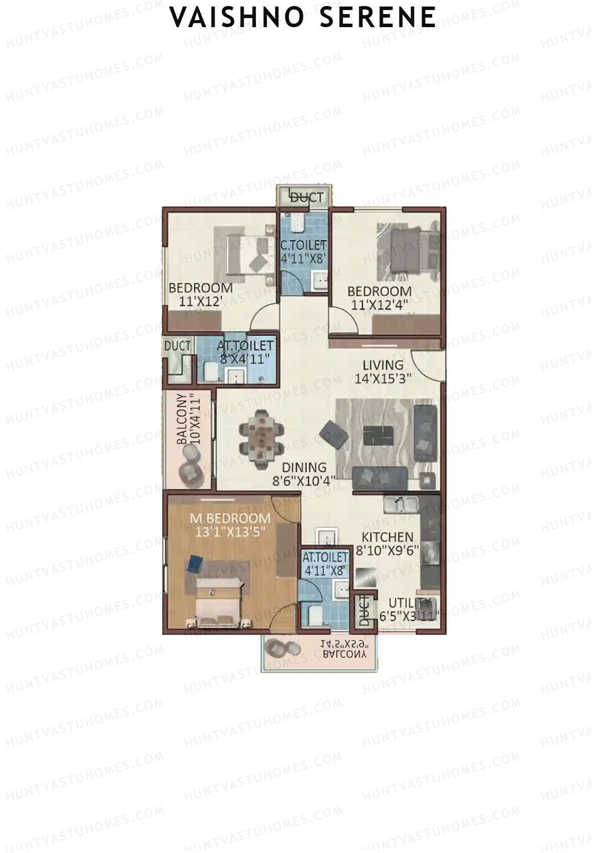 Vaishno Serene Block A Unit 7 Floor Plan