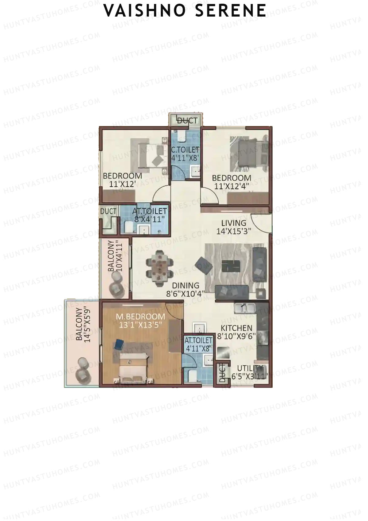 Vaishno Serene Block A Unit 7 Floor Plan