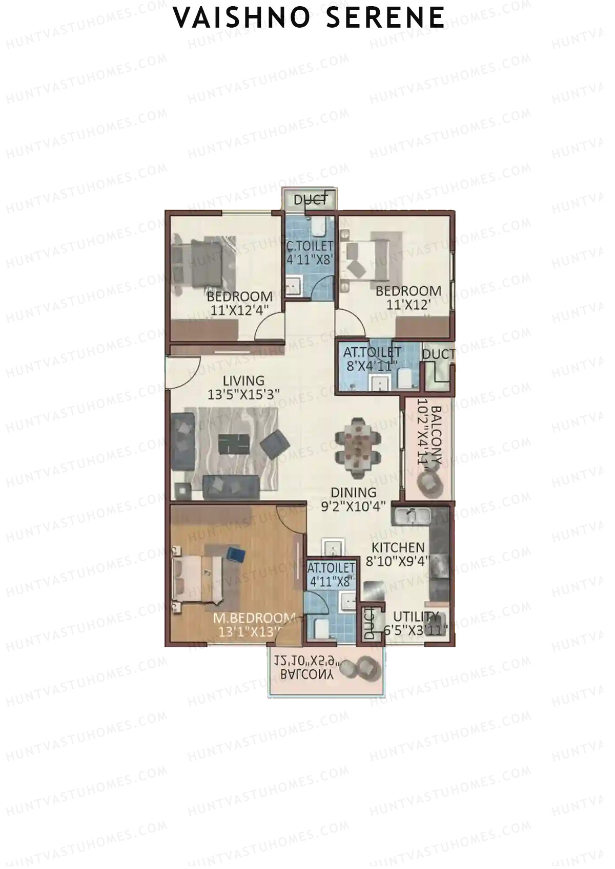 Vaishno Serene Block A Unit 8 Floor Plan
