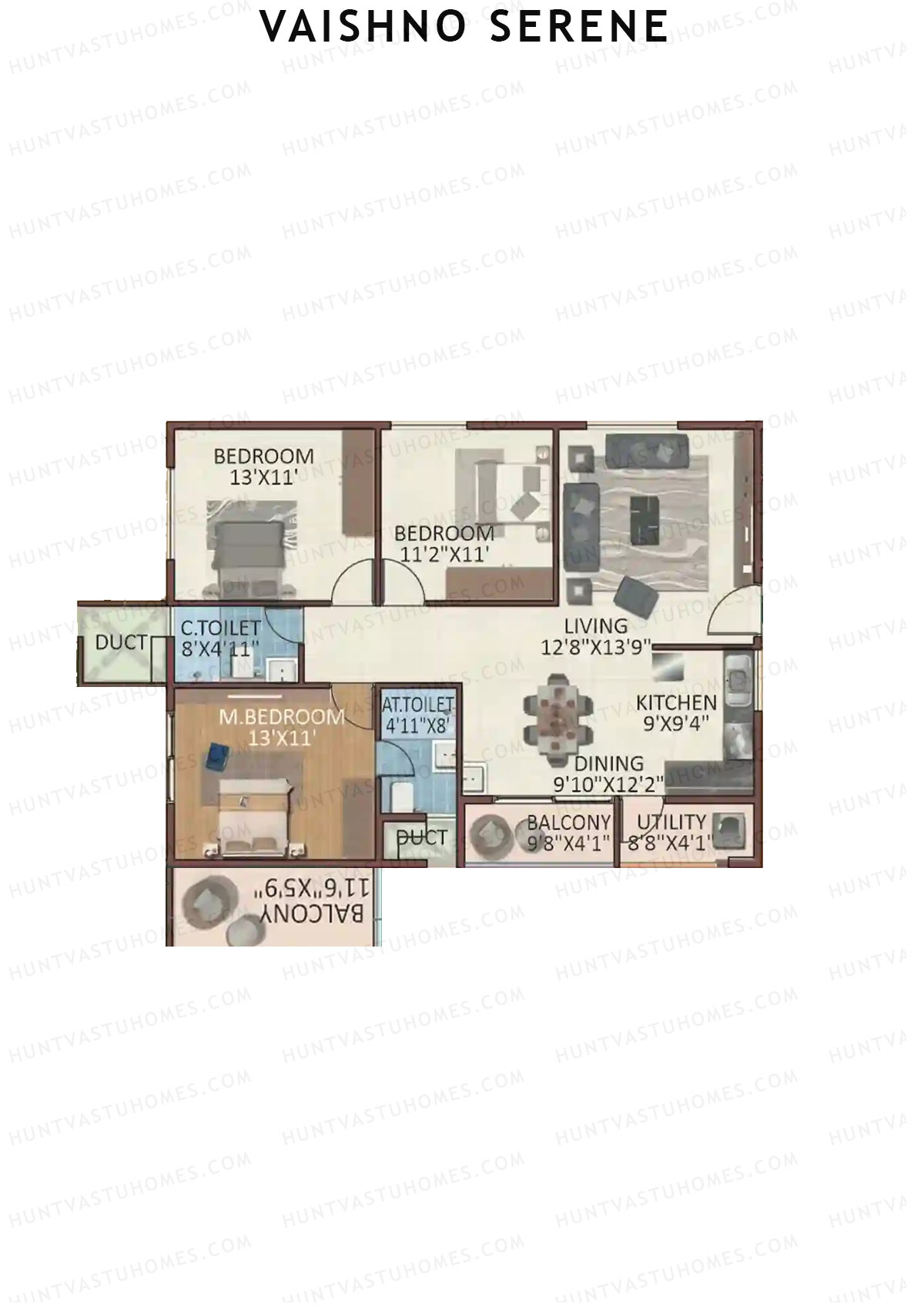 Vaishno Serene Block B Unit 5 Floor Plan