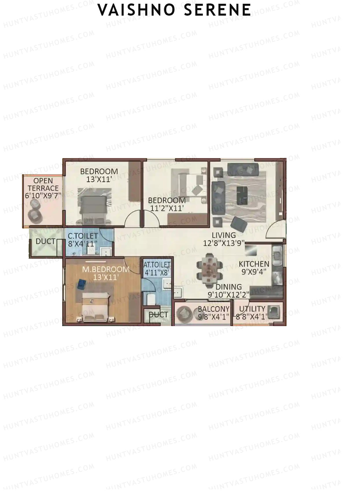 Vaishno Serene Block B Unit 5 Floor Plan