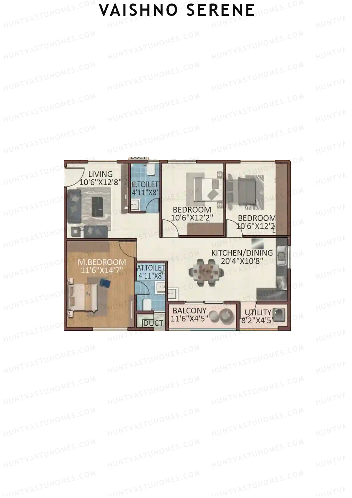 Vaishno Serene Block B Unit 6 Floor Plan