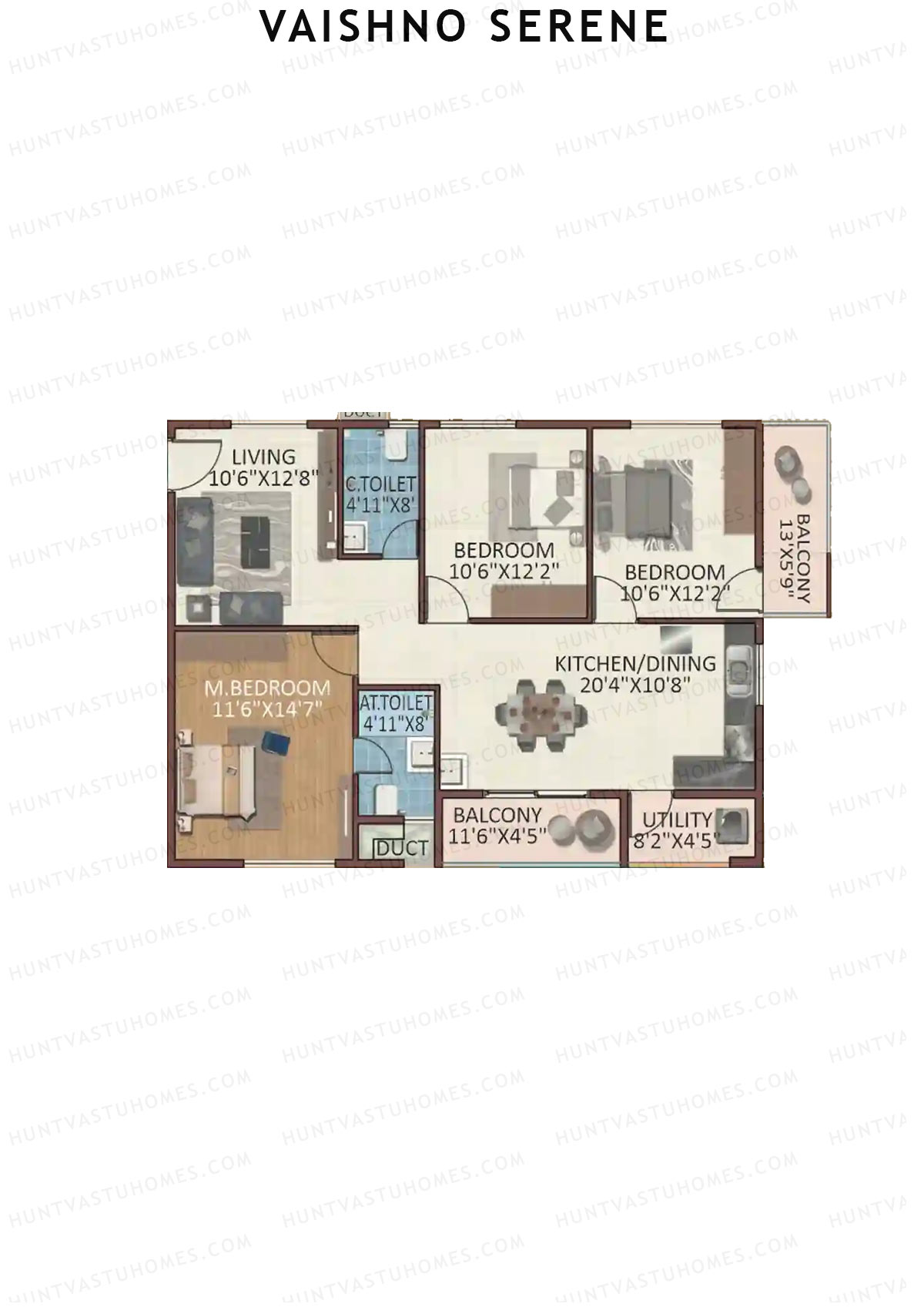 Vaishno Serene Block B Unit 6 Floor Plan