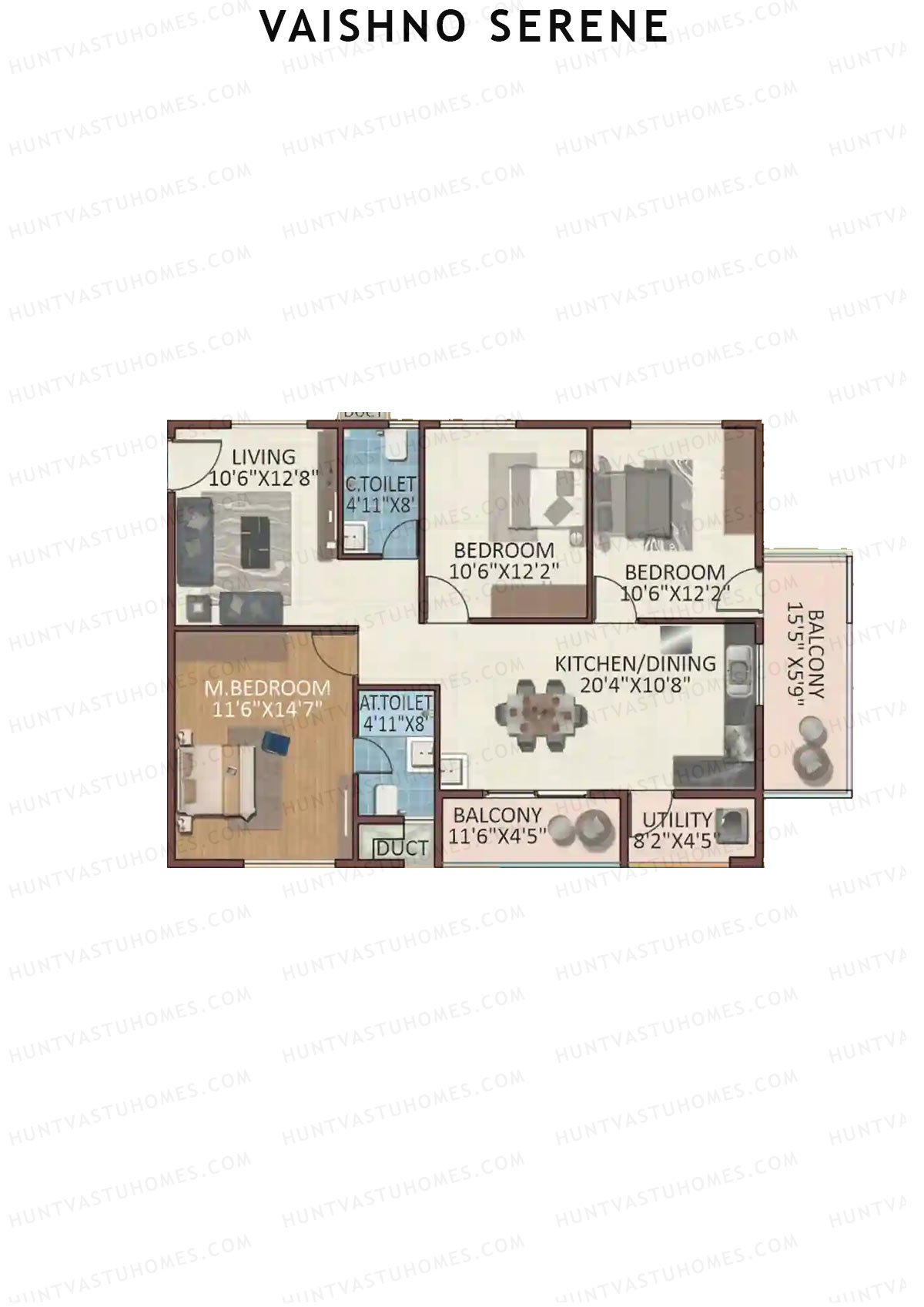 Vaishno Serene Block B Unit 6 Floor Plan