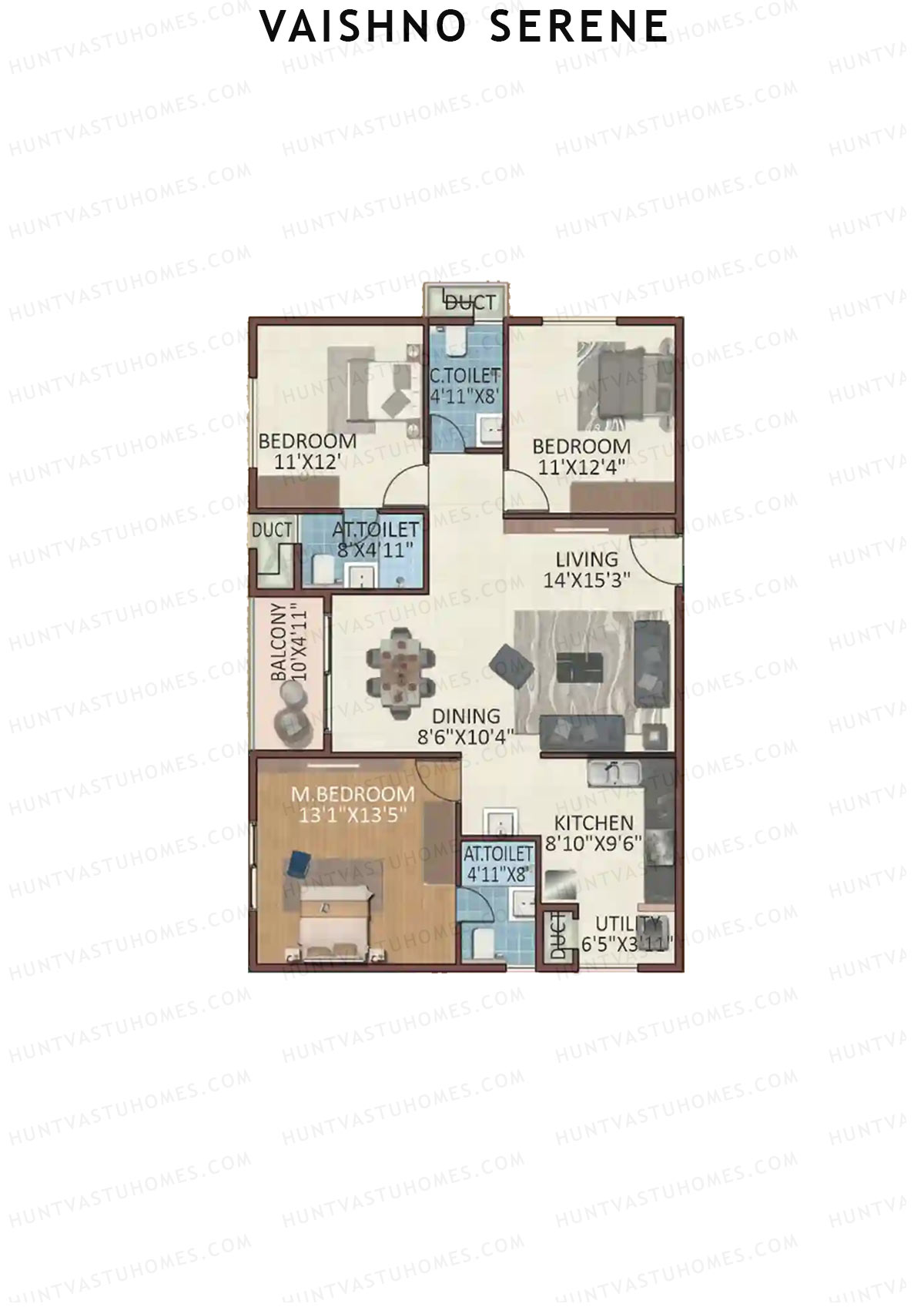Vaishno Serene Block B Unit 7 Floor Plan