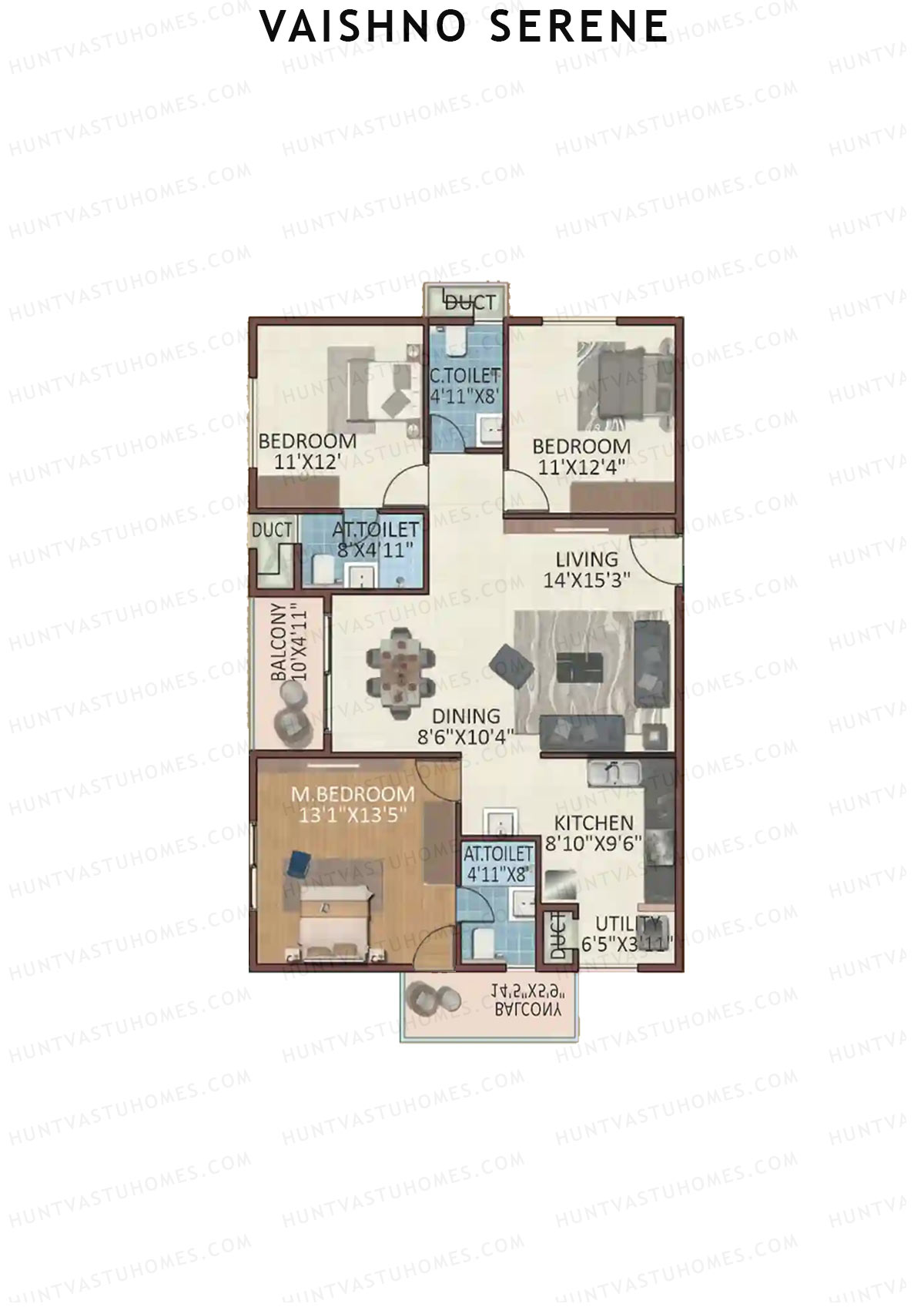 Vaishno Serene Block B Unit 7 Floor Plan
