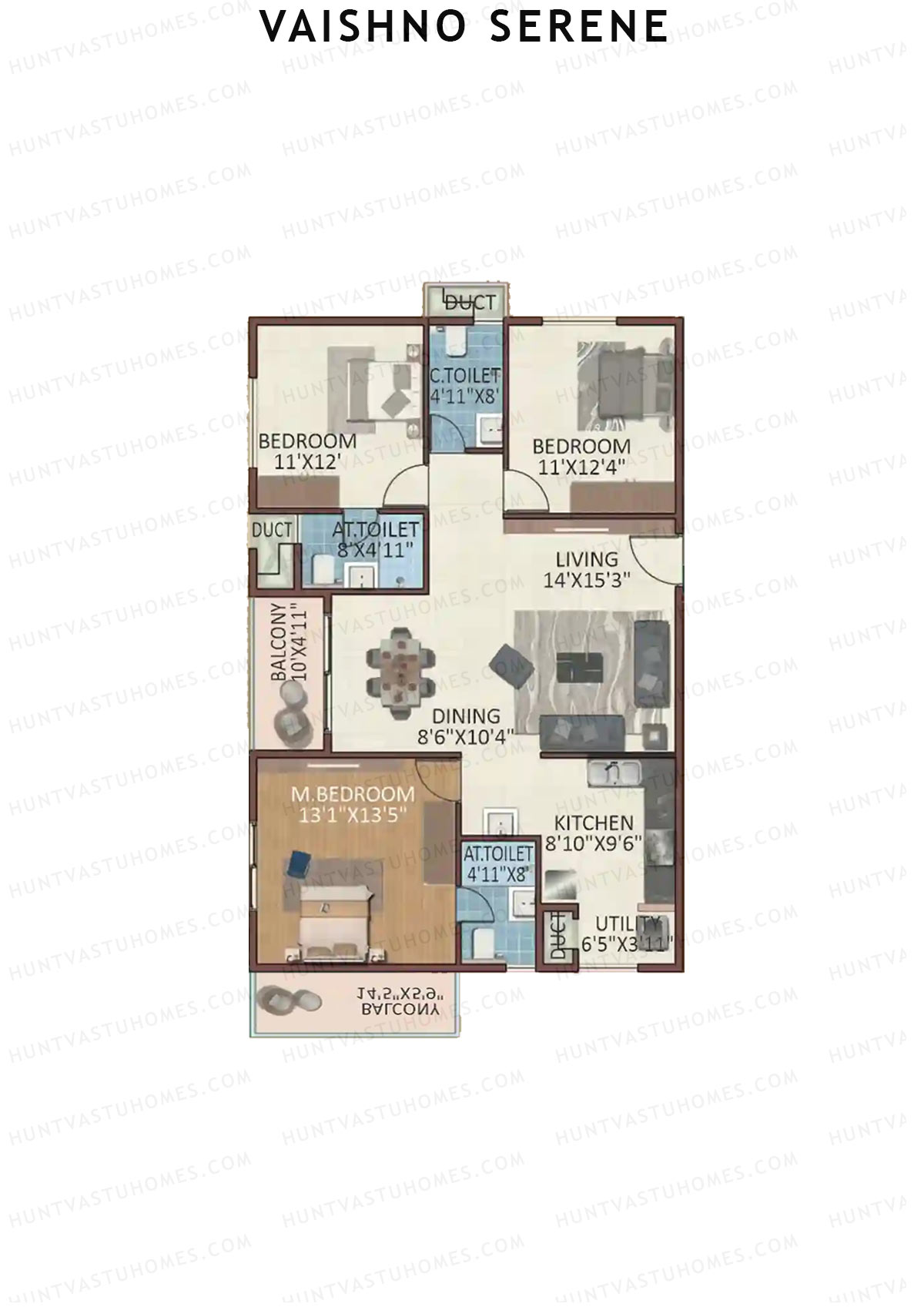 Vaishno Serene Block B Unit 7 Floor Plan