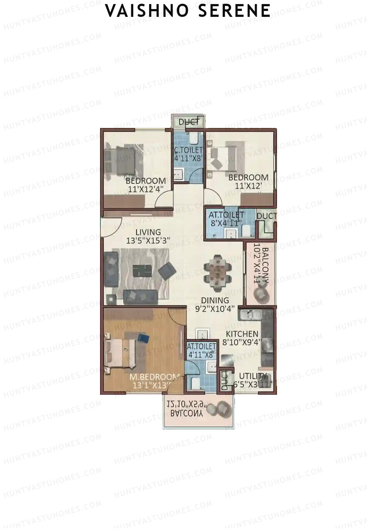 Vaishno Serene Block B Unit 8 Floor Plan