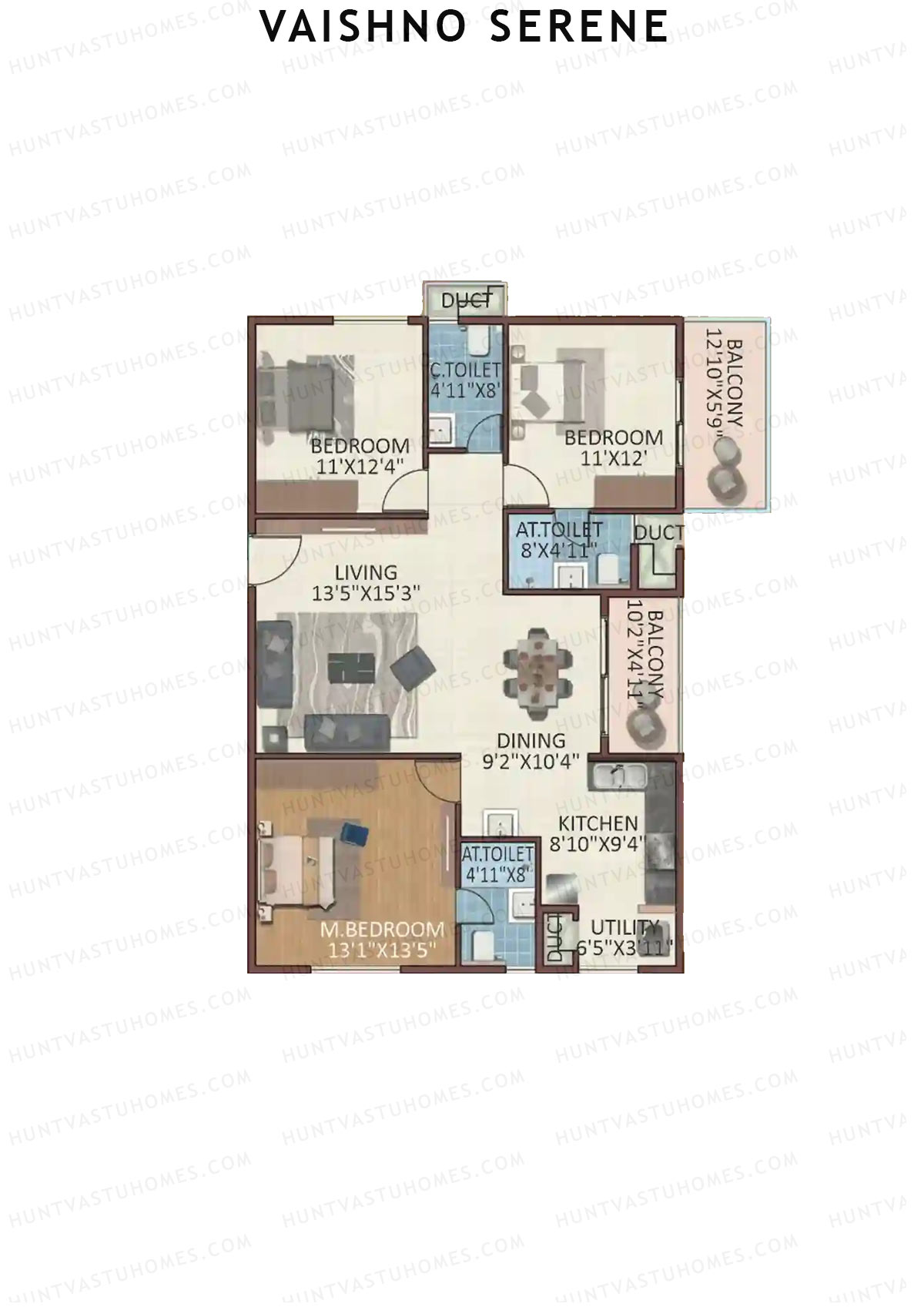 Vaishno Serene Block B Unit 8 Floor Plan