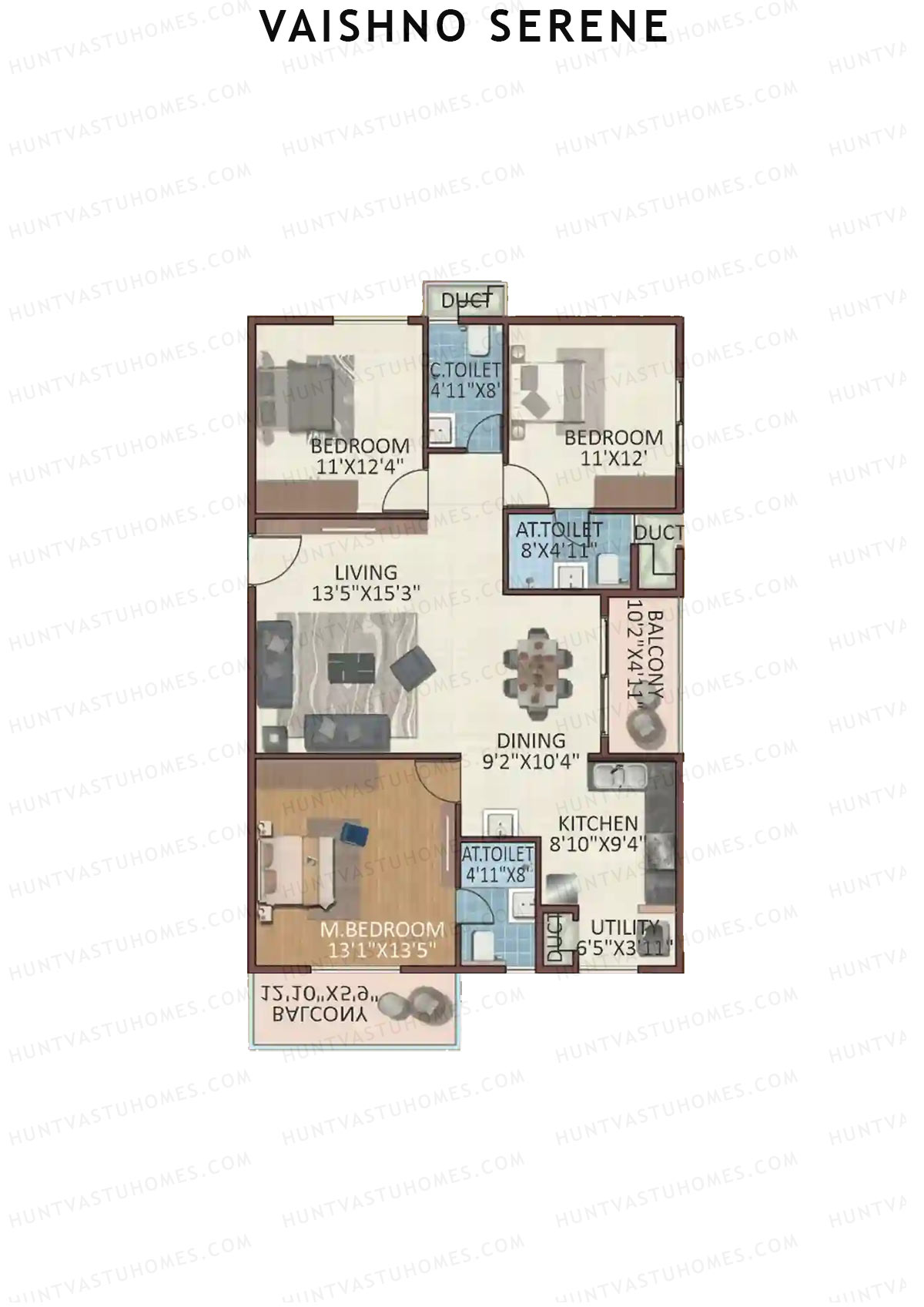 Vaishno Serene Block B Unit 8 Floor Plan