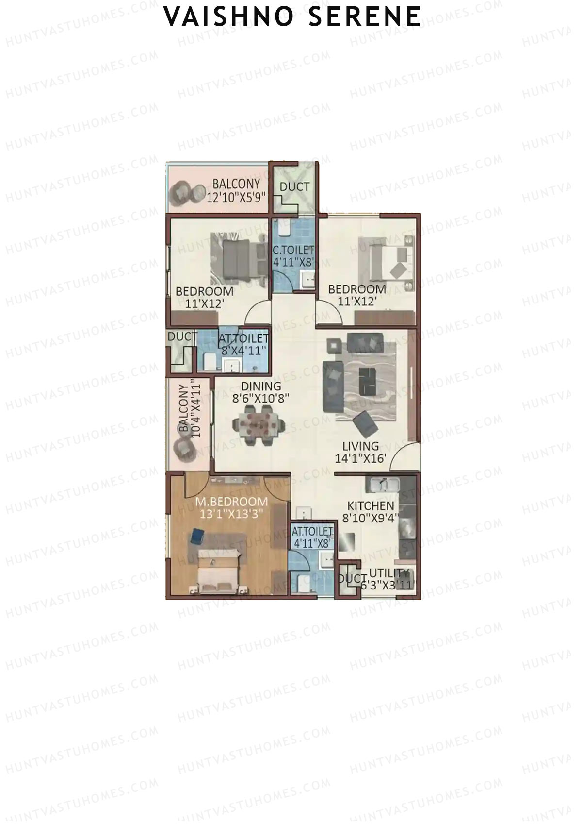 Vaishno Serene Block C Unit 1 Floor Plan