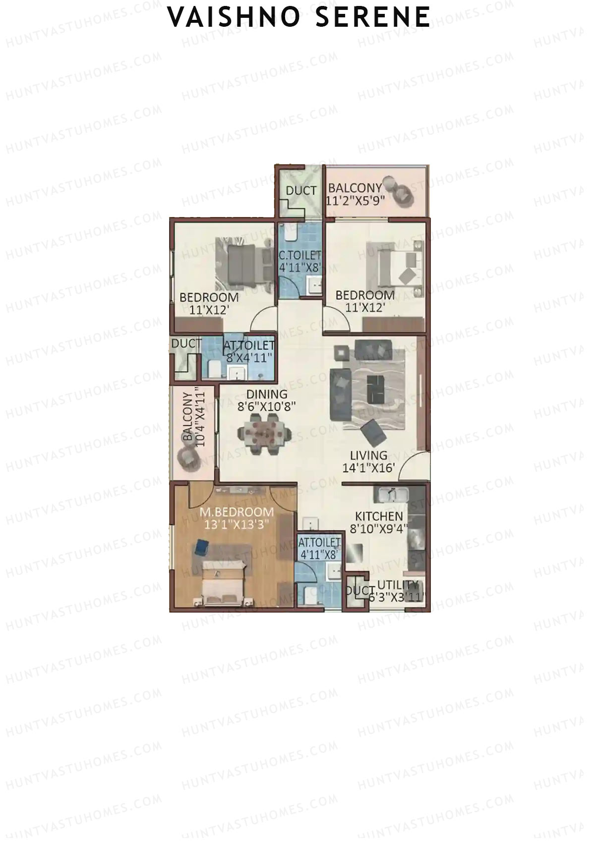 Vaishno Serene Block C Unit 1 Floor Plan