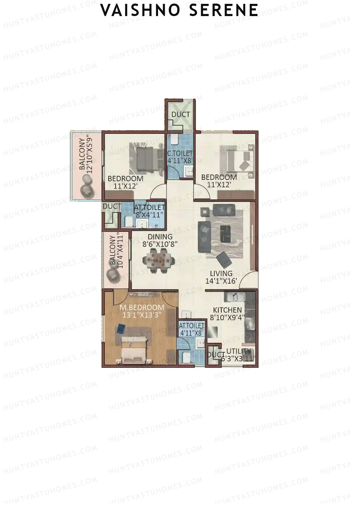 Vaishno Serene Block C Unit 1 Floor Plan
