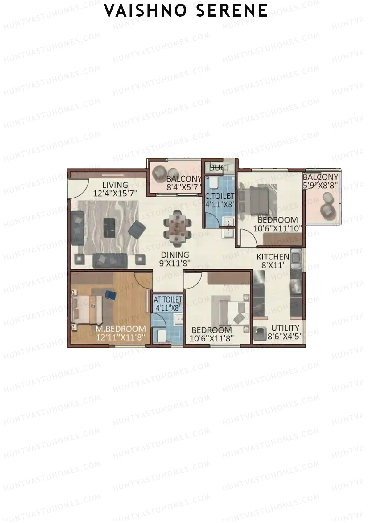 Vaishno Serene Block C Unit 4 Floor Plan