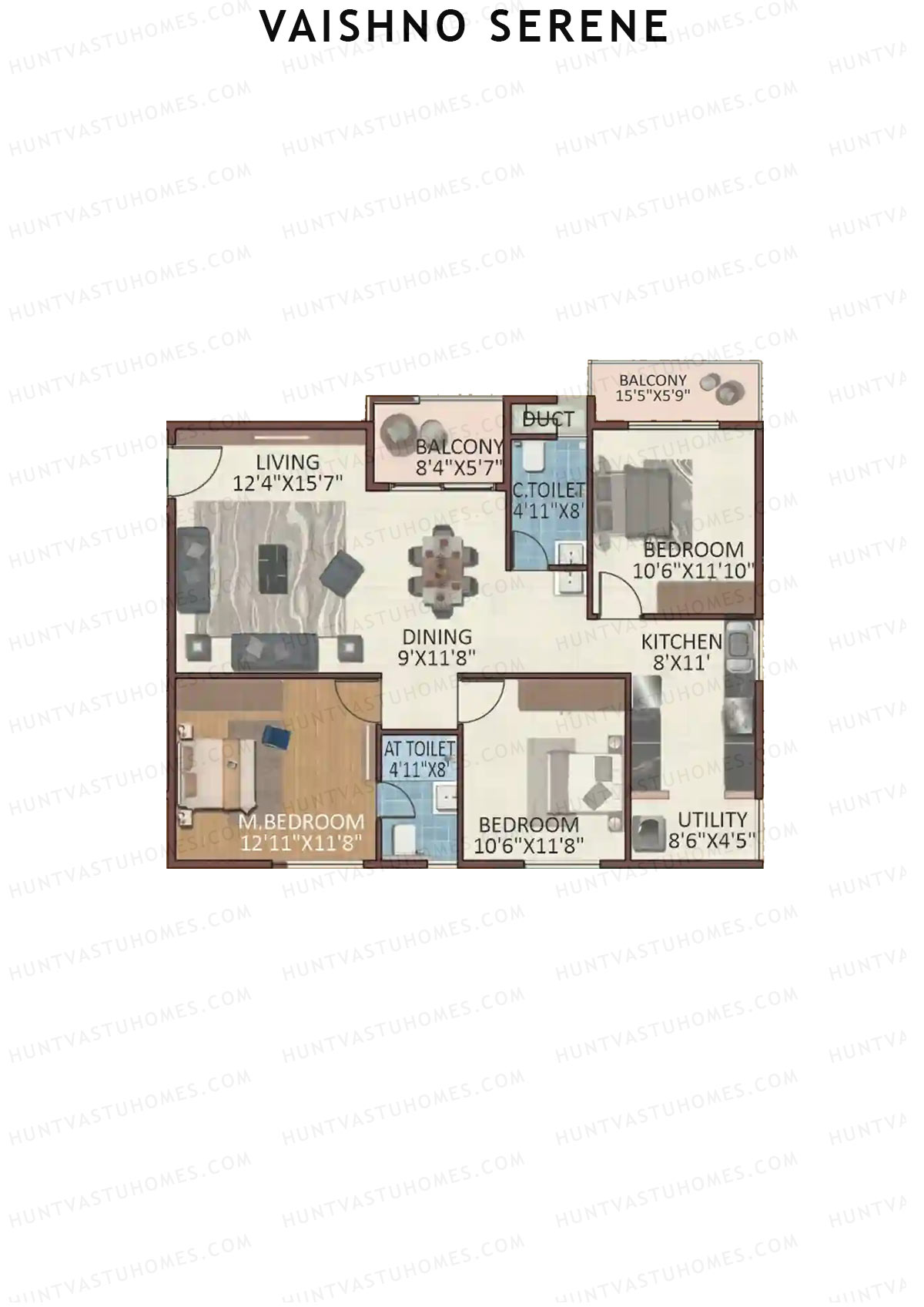 Vaishno Serene Block C Unit 4 Floor Plan