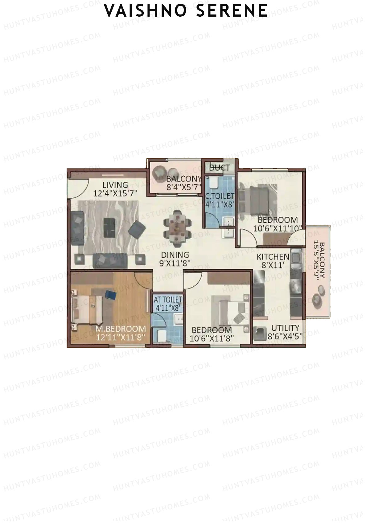 Vaishno Serene Block C Unit 4 Floor Plan