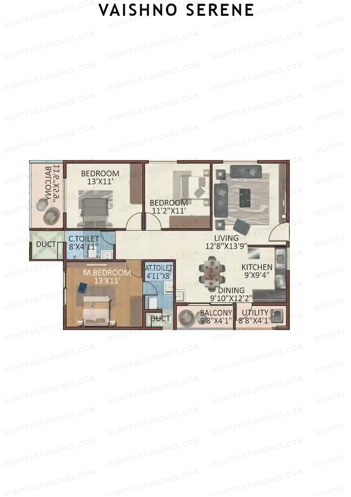Vaishno Serene Block C Unit 5 Floor Plan
