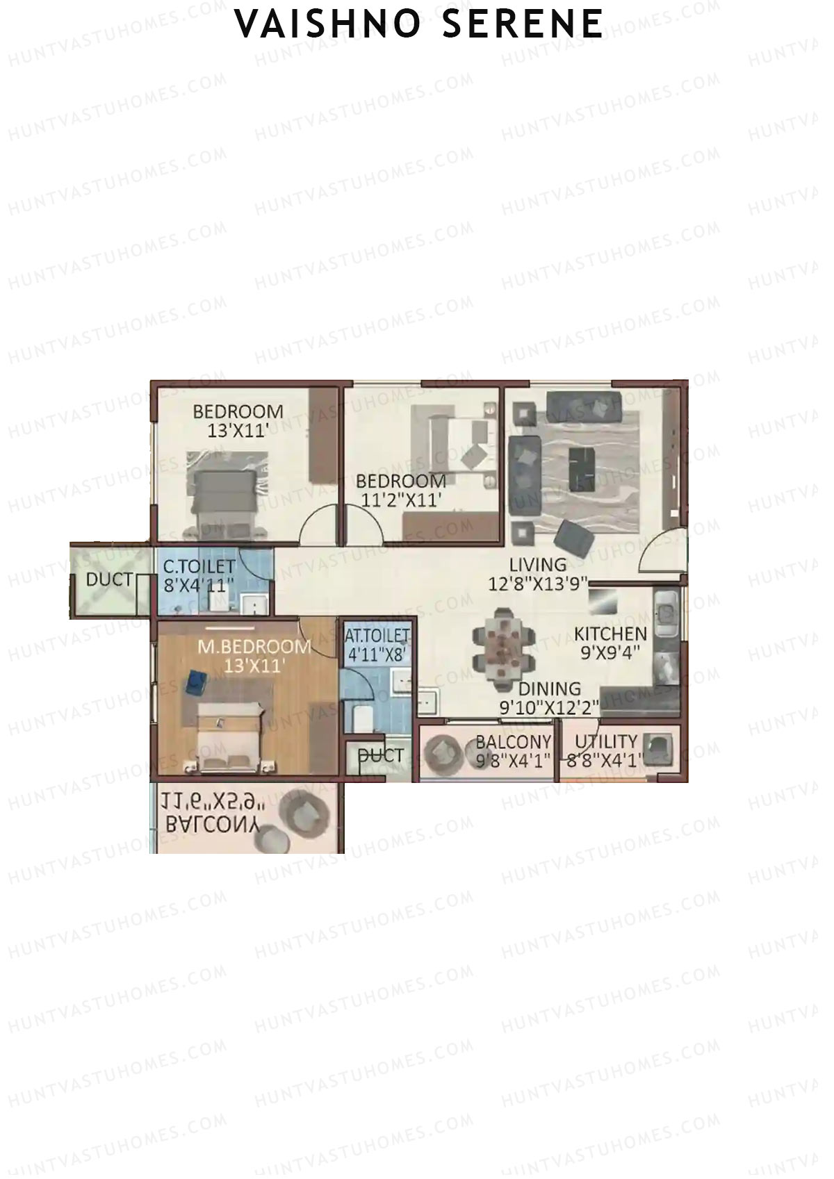 Vaishno Serene Block C Unit 5 Floor Plan