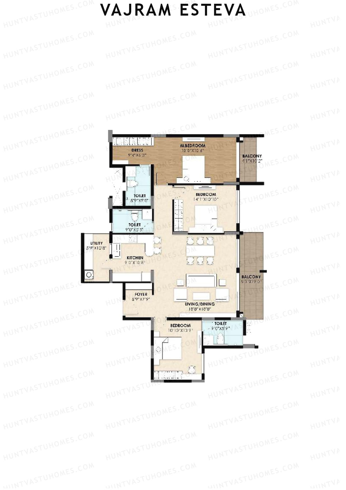 Vajram Esteva Block A Unit A2 Floor Plan