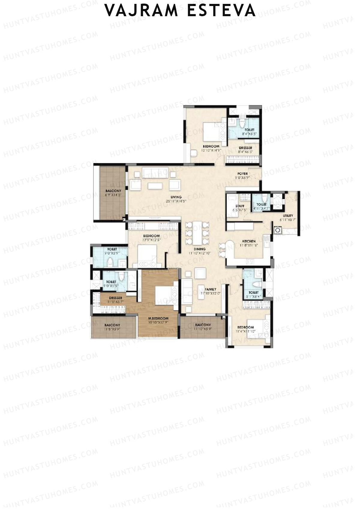 Vajram Esteva Block A Unit A4 Floor Plan