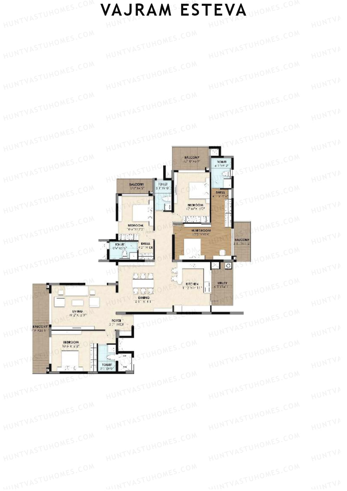 Vajram Esteva Block C Unit C1 Floor Plan