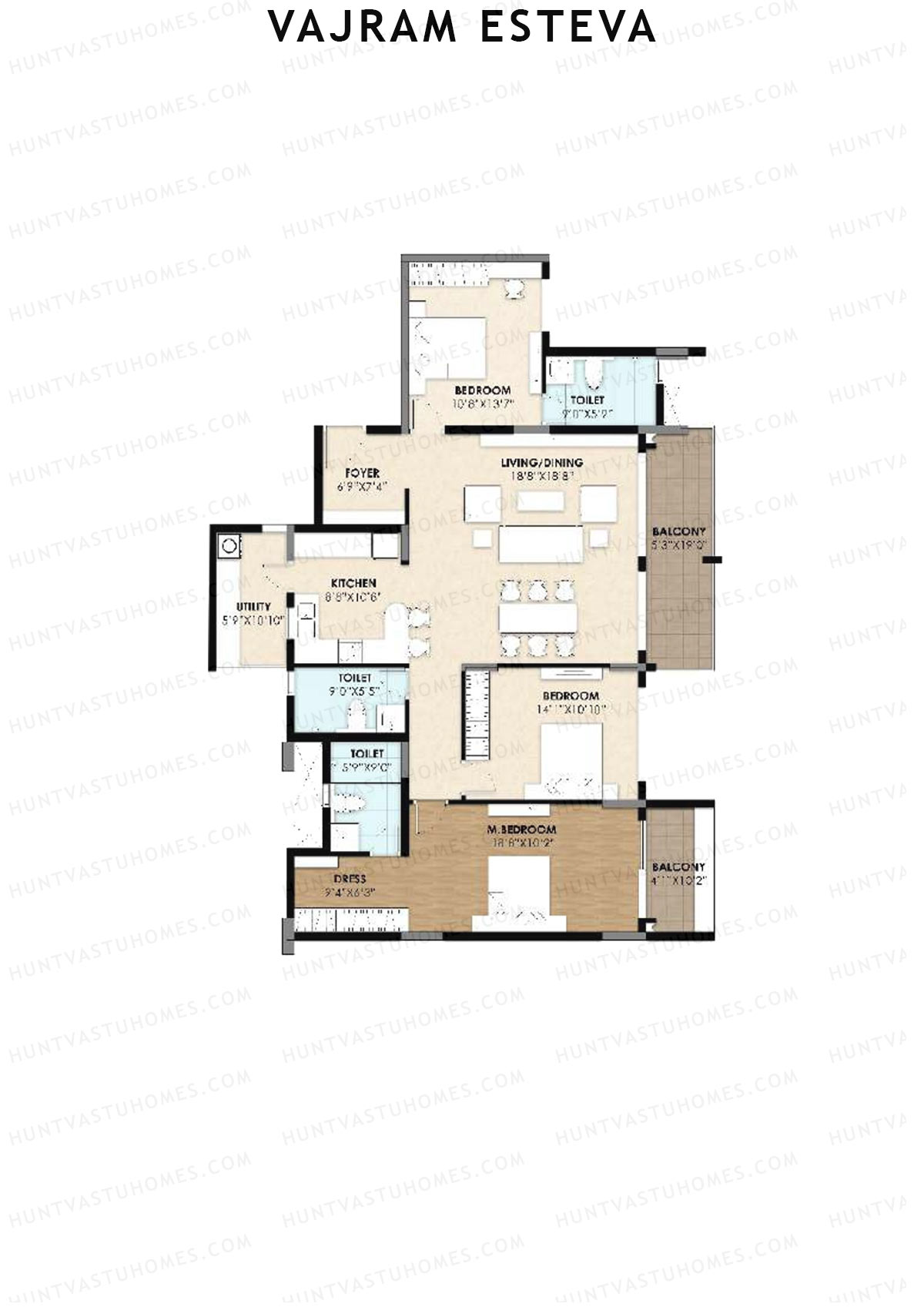 Vajram Esteva Block C Unit C2 Floor Plan
