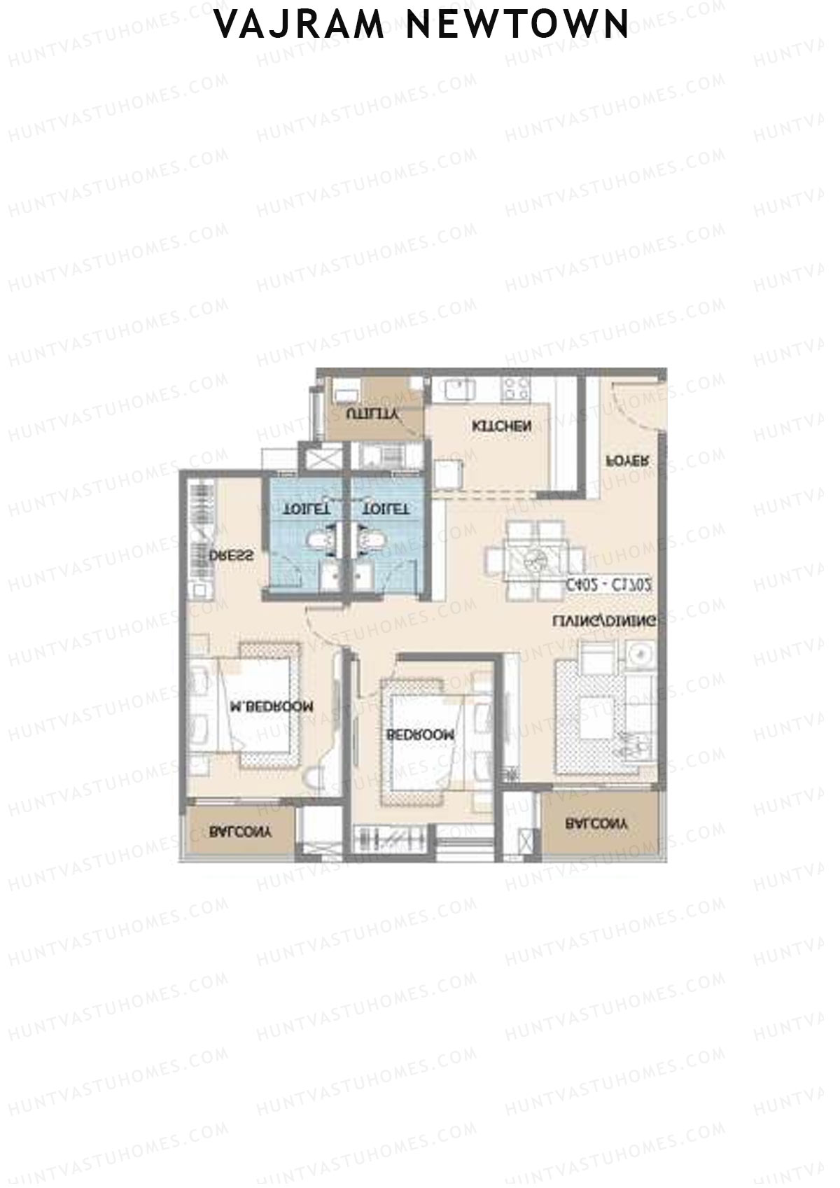 Vajram Newtown Tower 1 Unit 2 (Type C1) Floor Plan