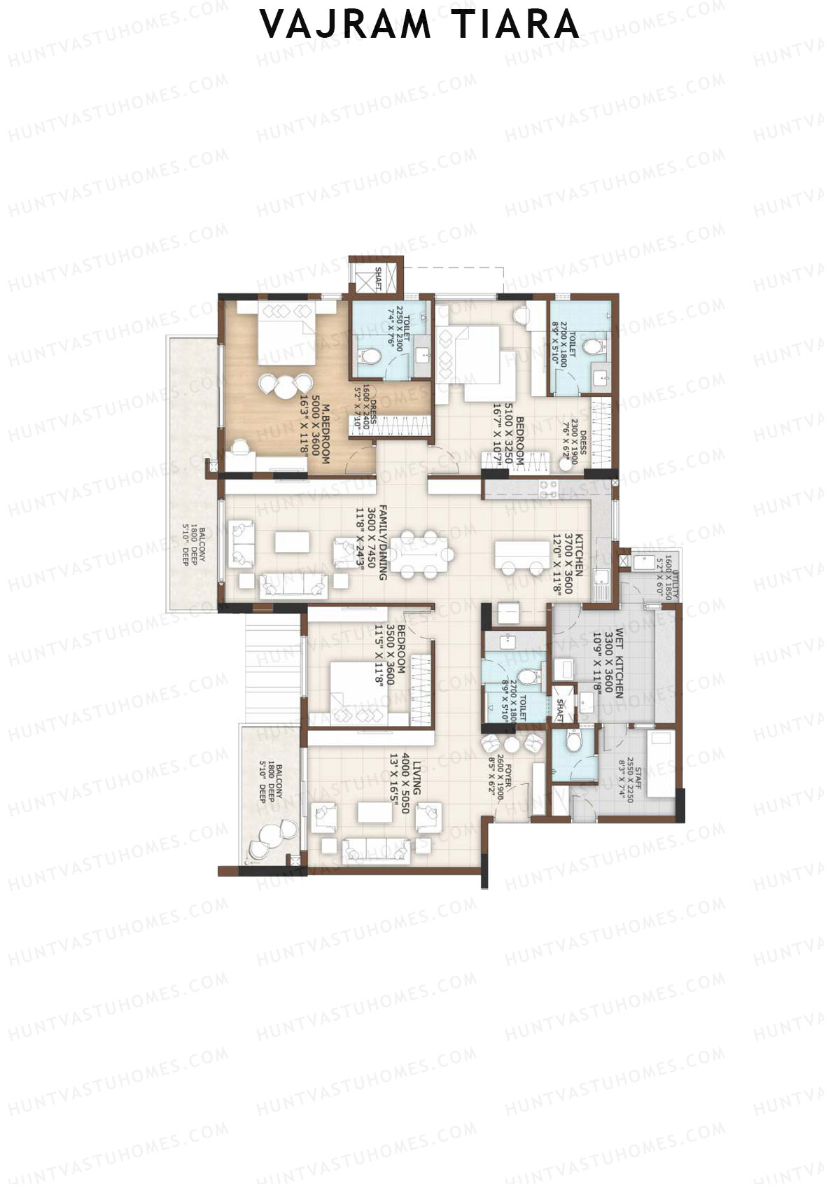 Vajram Tiara Block A Unit 3 (Type RUBY) Floor Plan